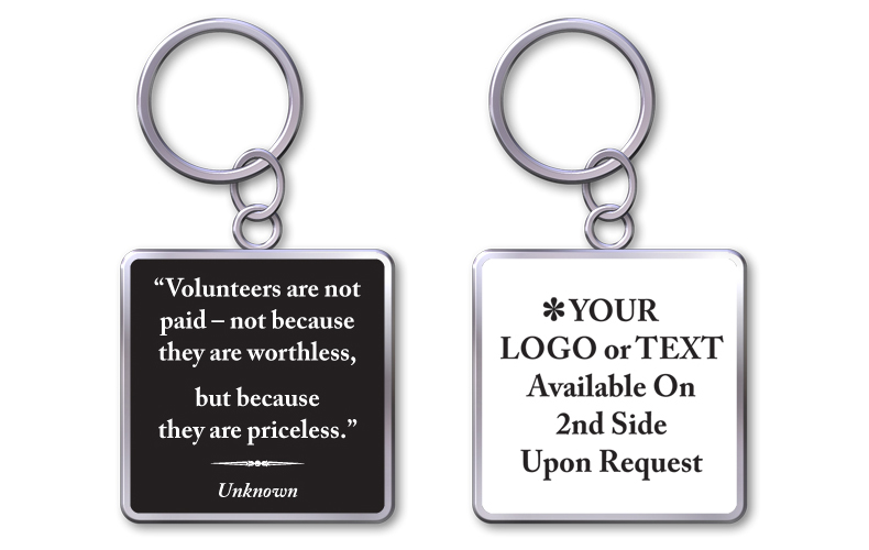 Keychain With Quote "Volunteers Are Priceless"